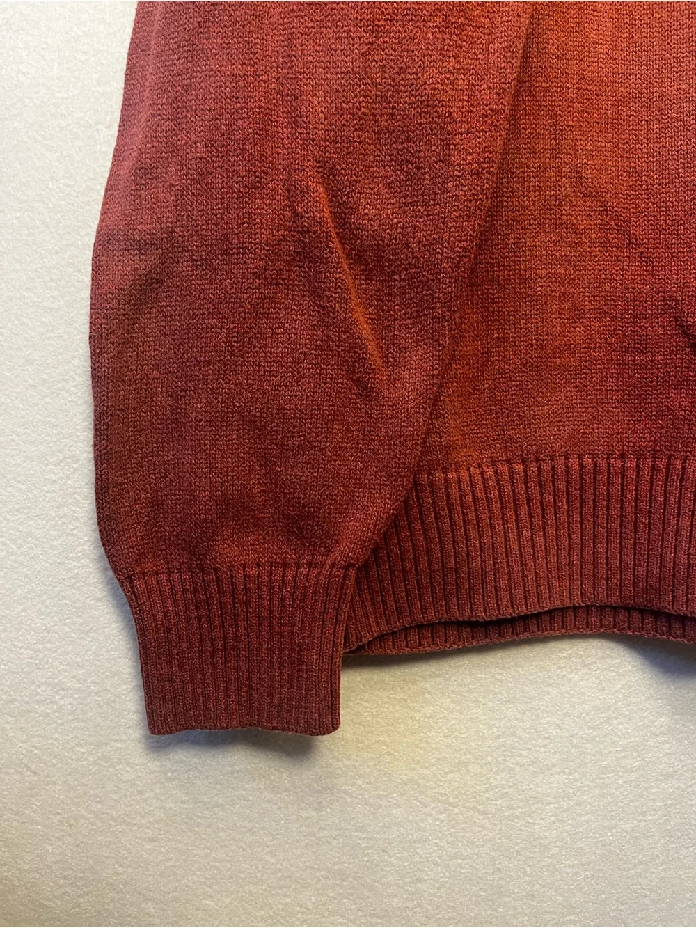 Dockers Men's Zip-Front Ribbed Yoke Sweater - Rust